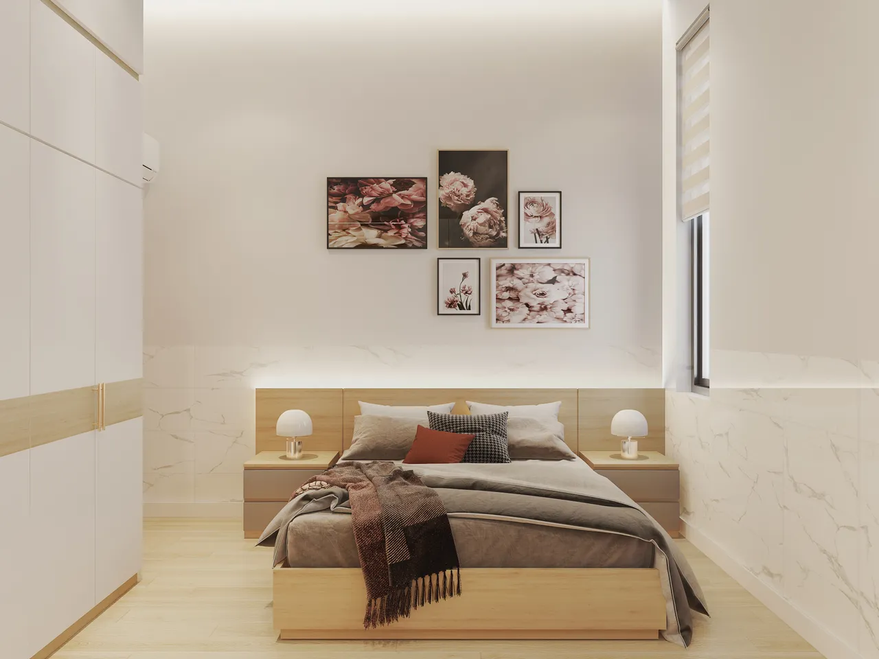 Concept nội thất phòng ngủ Nhà phố Bình Dương phong cách Bắc Âu Scandinavian