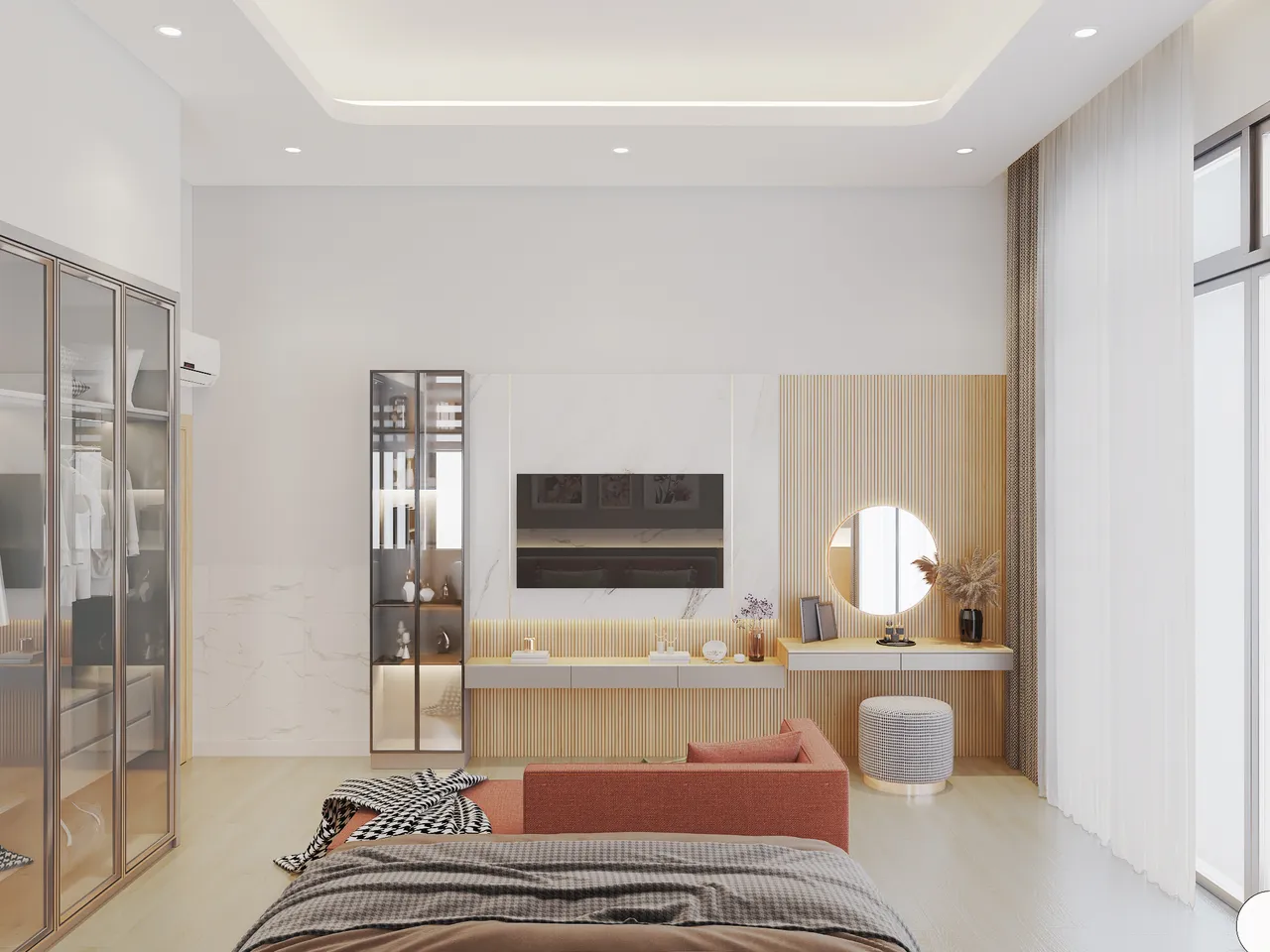 Concept nội thất phòng ngủ Nhà phố Bình Dương phong cách hiện đại Modern