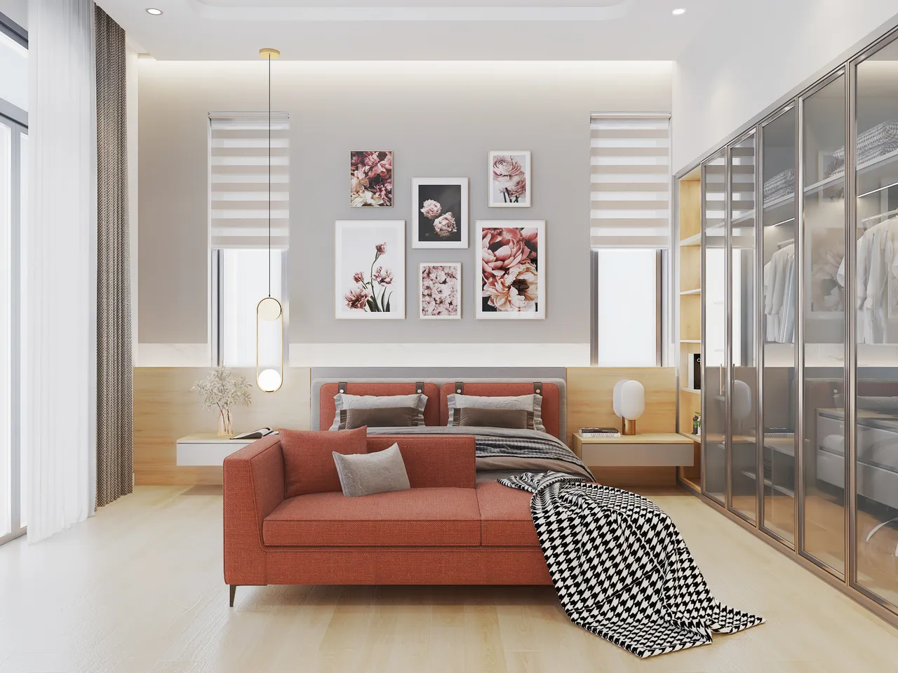 Concept nội thất phòng ngủ Nhà phố Bình Dương phong cách hiện đại Modern