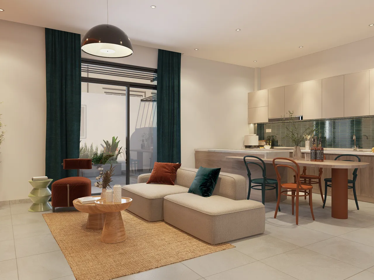 Concept nội thất phòng khách Nhà phố Thủ Đức phong cách Color Block
