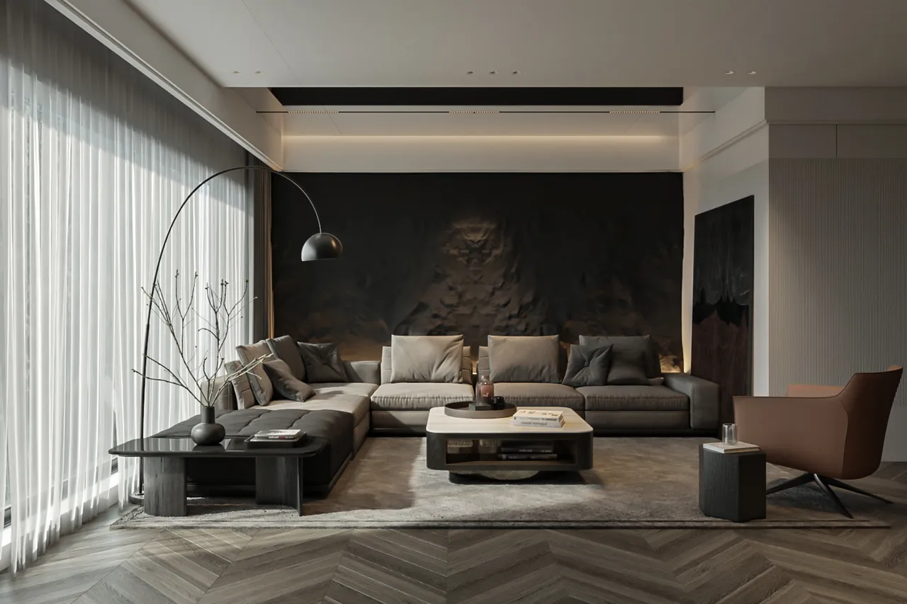 Concept nội thất phòng khách Căn hộ The Crest Residence Quận 2 phong cách Hiện đại Modern