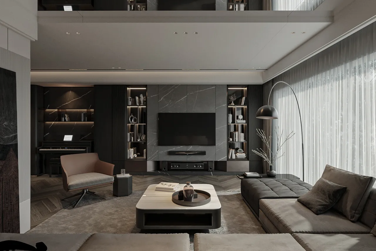 Concept nội thất phòng khách Căn hộ The Crest Residence Quận 2 phong cách Hiện đại Modern