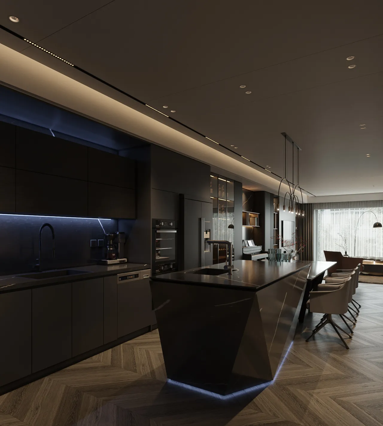 Concept nội thất phòng ăn, nhà bếp Căn hộ The Crest Residence Quận 2 phong cách Hiện đại Modern