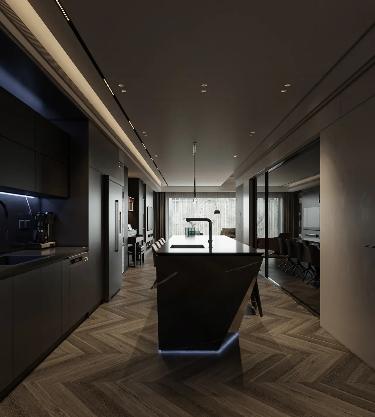 Concept nội thất phòng ăn, nhà bếp Căn hộ The Crest Residence Quận 2 phong cách Hiện đại Modern