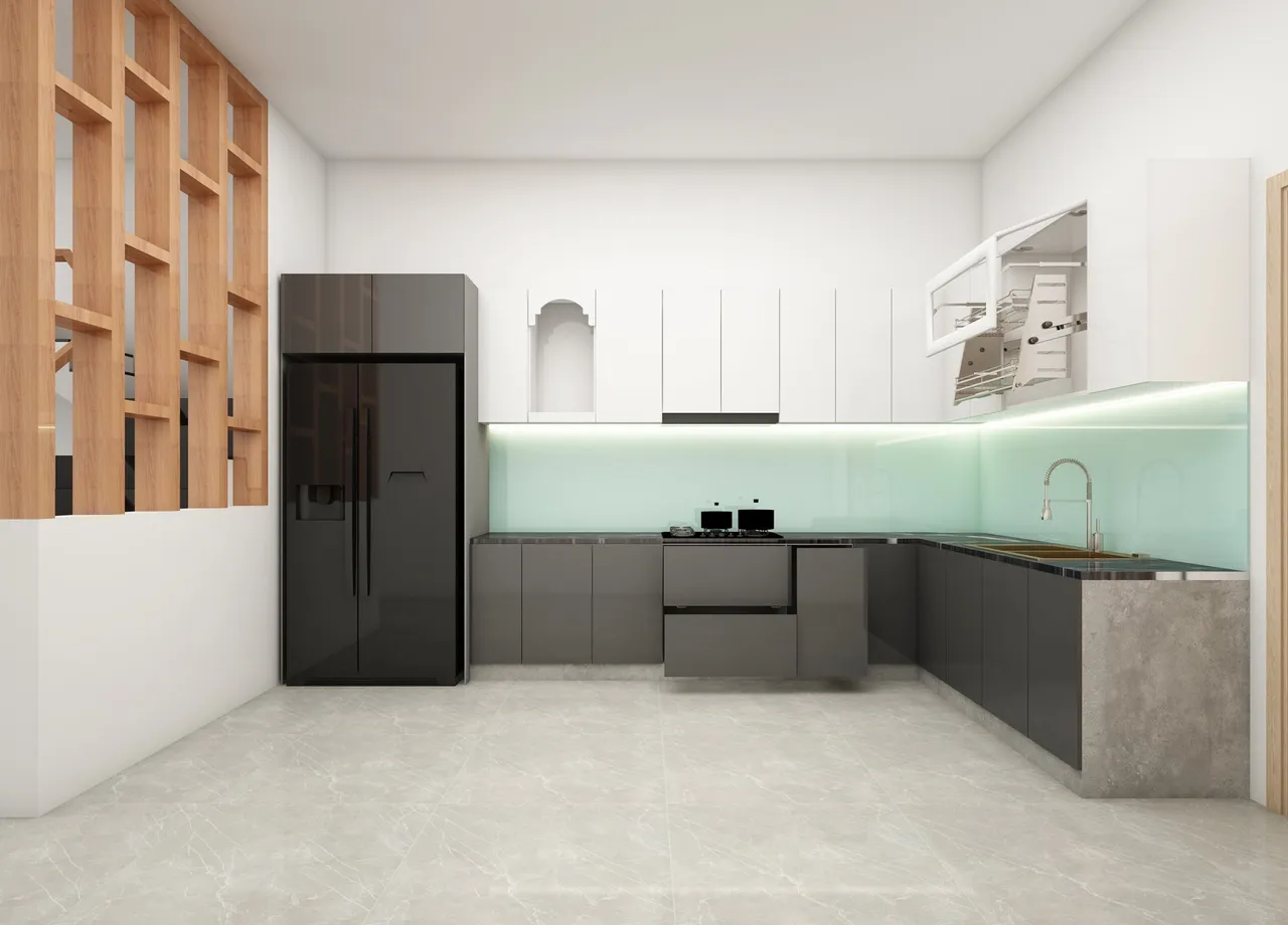 Concept nội thất nhà bếp Nhà phố Quận 12 phong cách Tối giản Minimalist