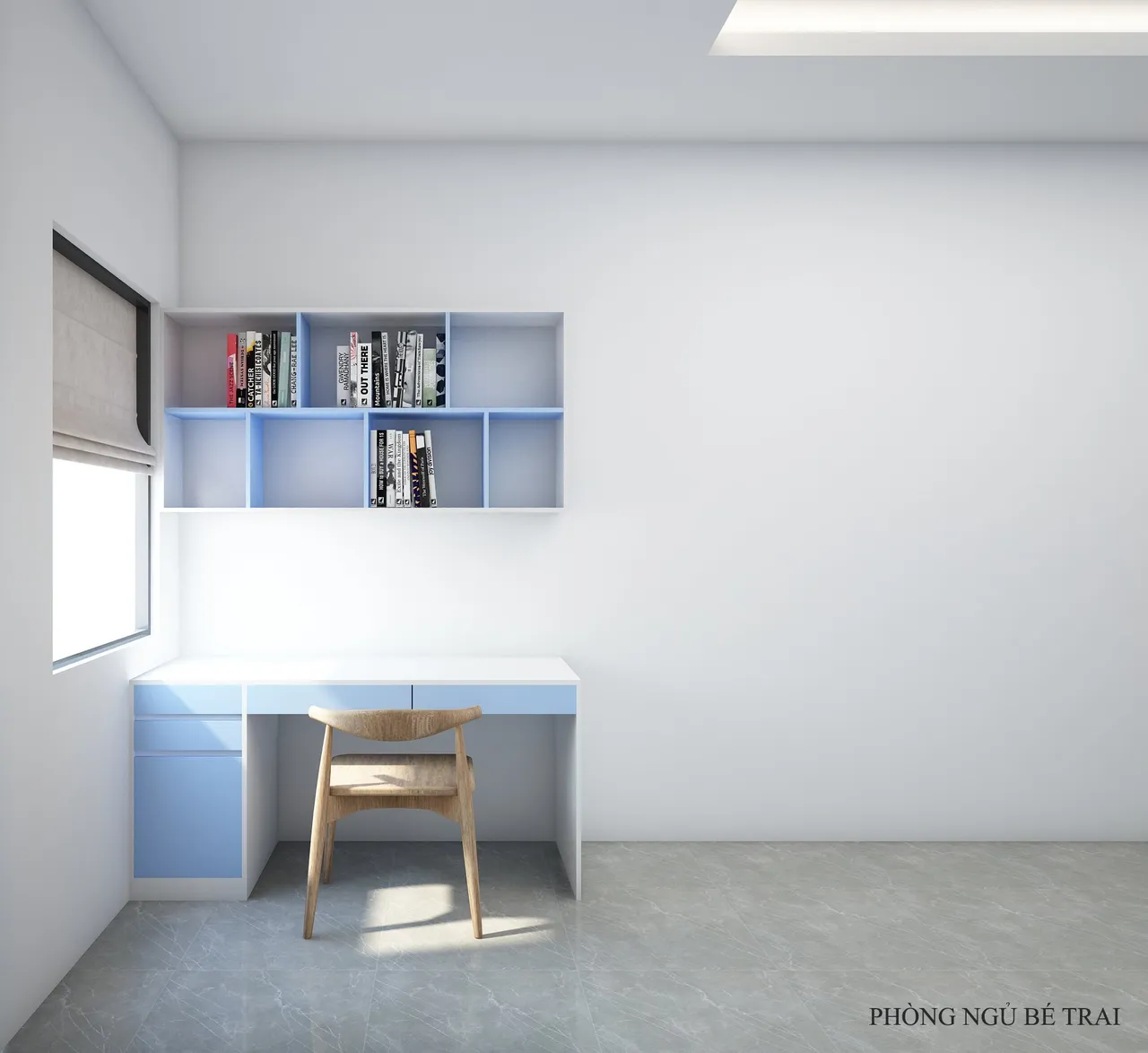 Concept nội thất phòng ngủ bé trai Nhà phố Quận 12 phong cách Tối giản Minimalist
