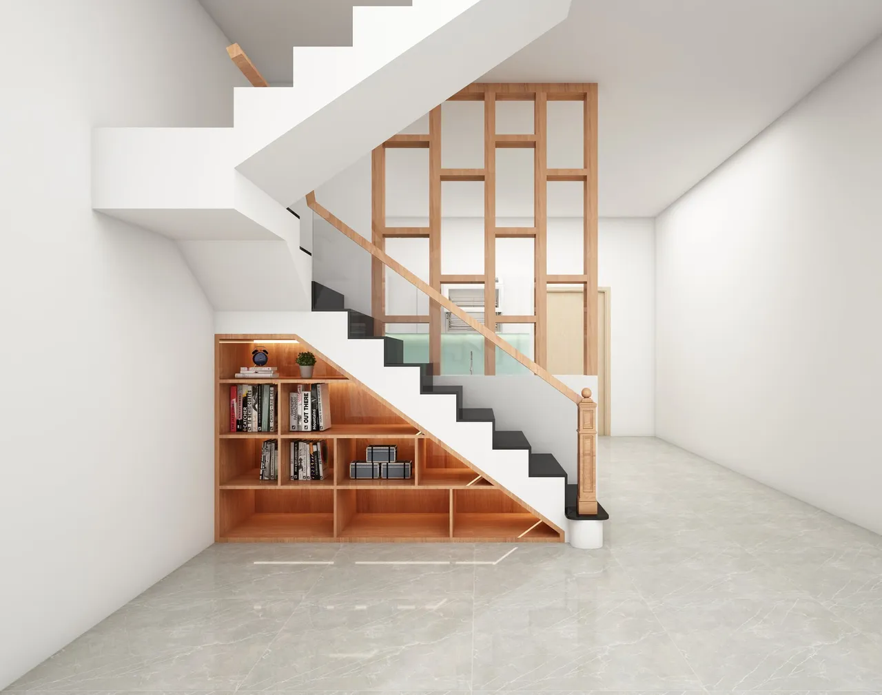 Concept nội thất cầu thang Nhà phố Quận 12 phong cách Tối giản Minimalist