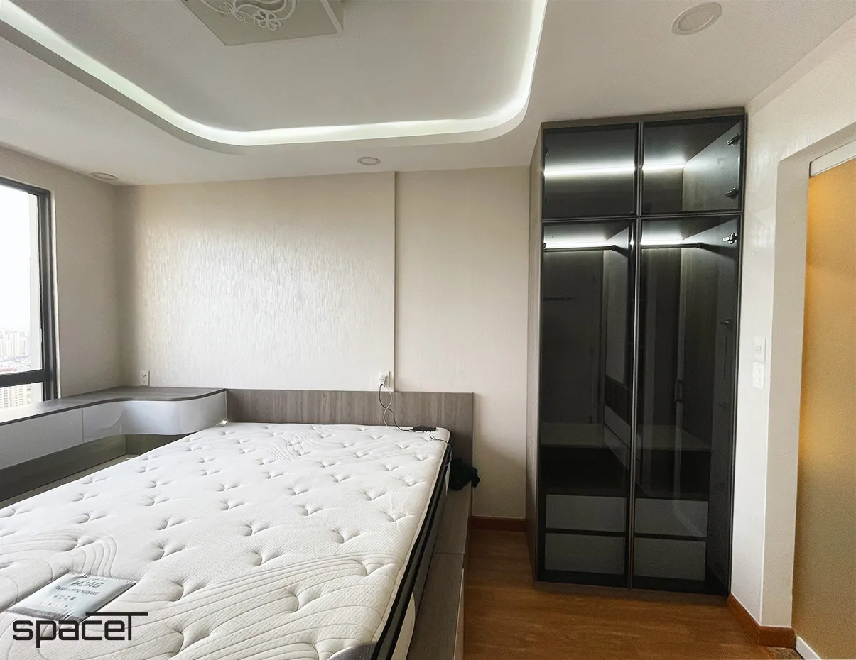 Hoàn thiện nội thất phòng ngủ master Căn hộ Masteri Thảo Điền Quận 2 phong cách hiện đại Modern