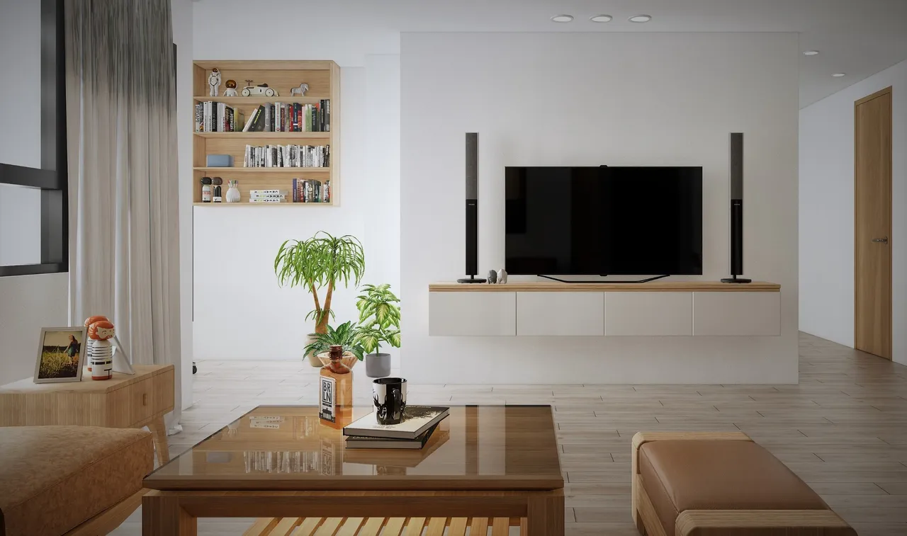 Concept nội thất phòng khách căn hộ 95m2 phong cách Bắc Âu Scandinavian
