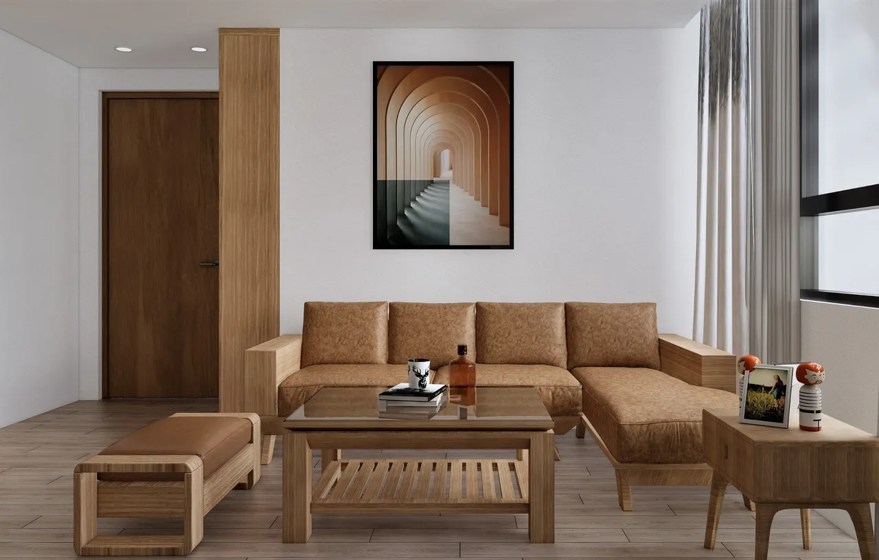 Concept nội thất phòng khách căn hộ 95m2 phong cách Bắc Âu Scandinavian