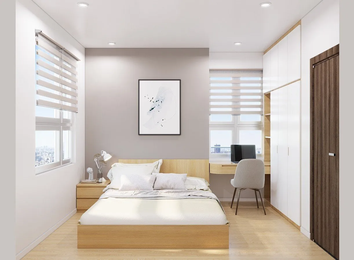 Concept nội thất phòng ngủ Căn hộ Topaz Elite phong cách Bắc Âu Scandinavian