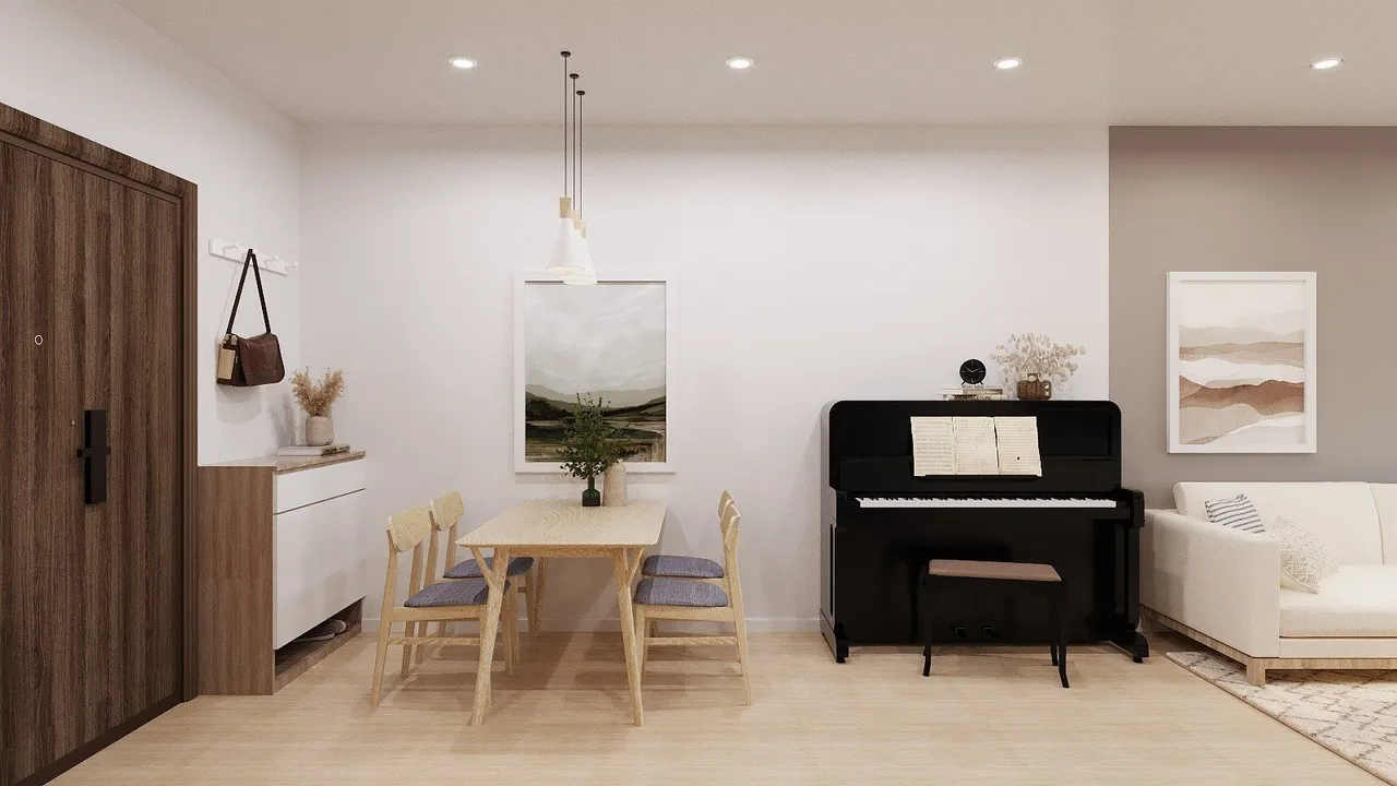 Concept nội thất phòng ăn Căn hộ Topaz Elite phong cách Bắc Âu Scandinavian