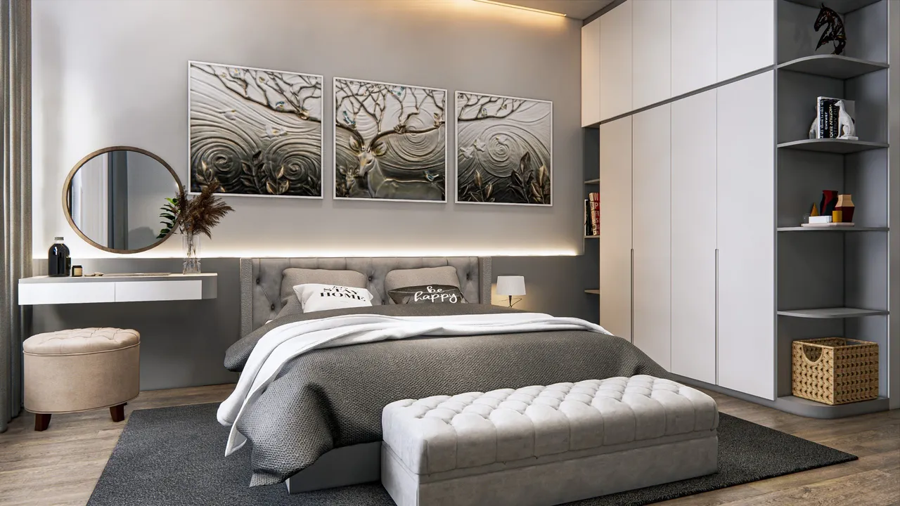Concept nội thất phòng ngủ Nhà phố 360m2 phong cách Hiện đại Modern