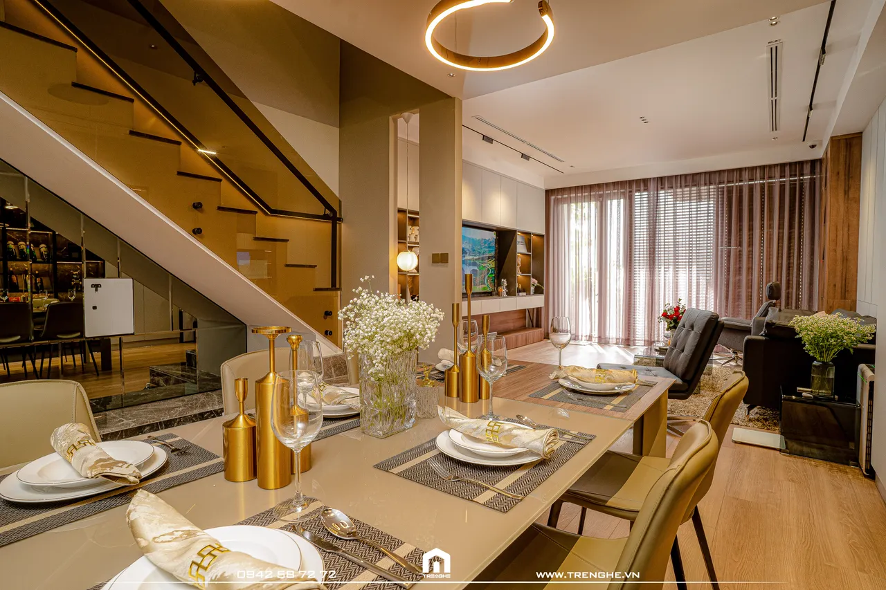 Hoàn thiện nội thất phòng ăn Nhà phố Bà Rịa 400m2 phong cách Hiện đại Modern