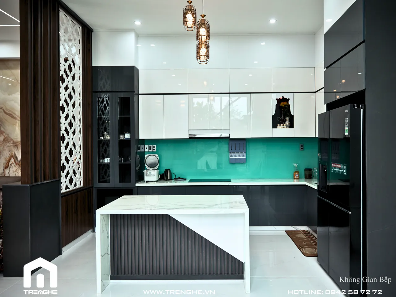 Hoàn thiện nội thất nhà bếp biệt thự Hòa Long 302m2 phong cách Hiện đại Modern