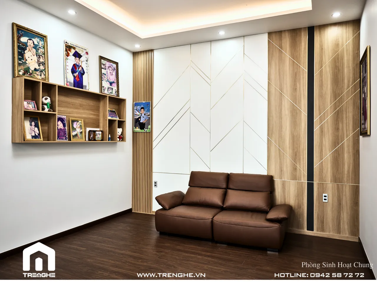 Hoàn thiện nội thất phòng sinh hoạt chung biệt thự Hòa Long 302m2 phong cách Hiện đại Modern