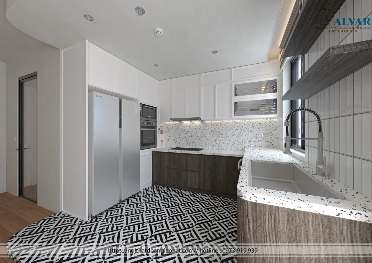Concept nội thất nhà bếp Nhà phố Bình Dương phong cách Wabi Sabi