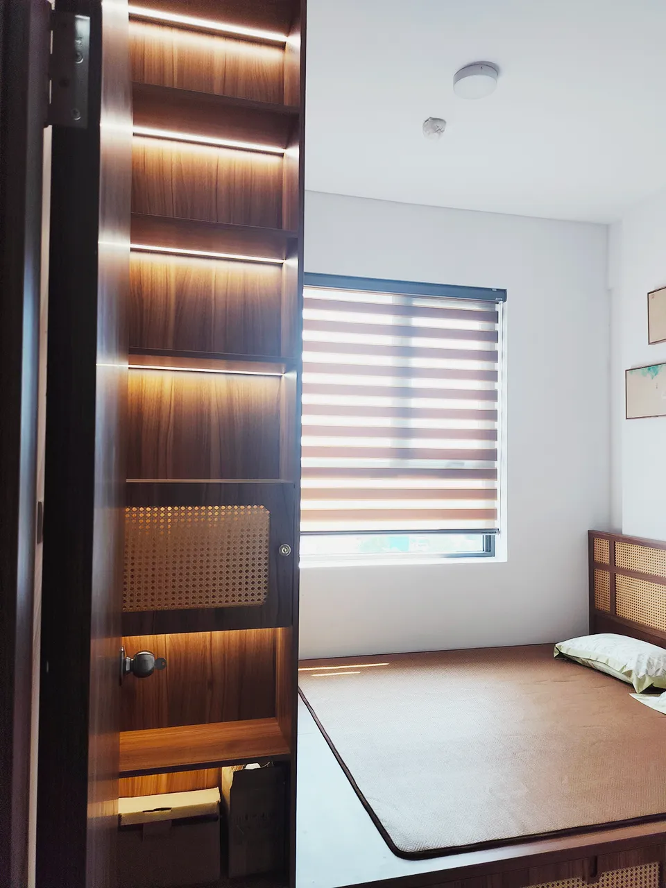 Hoàn thiện nội thất phòng ngủ Căn hộ Opal Boulevard Dĩ An phong cách Japandi