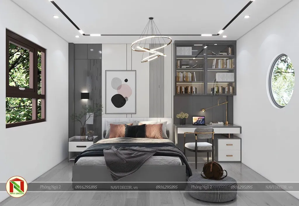 Concept nội thất phòng ngủ Nhà vườn tại Lâm Đồng phong cách hiện đại Modern