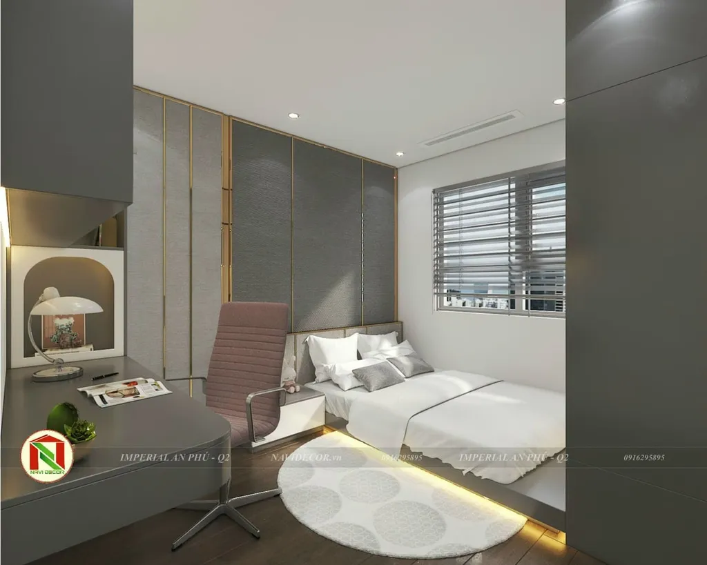 Concept nội thất phòng ngủ Căn hộ Imperia An Phú phong cách hiện đại Modern