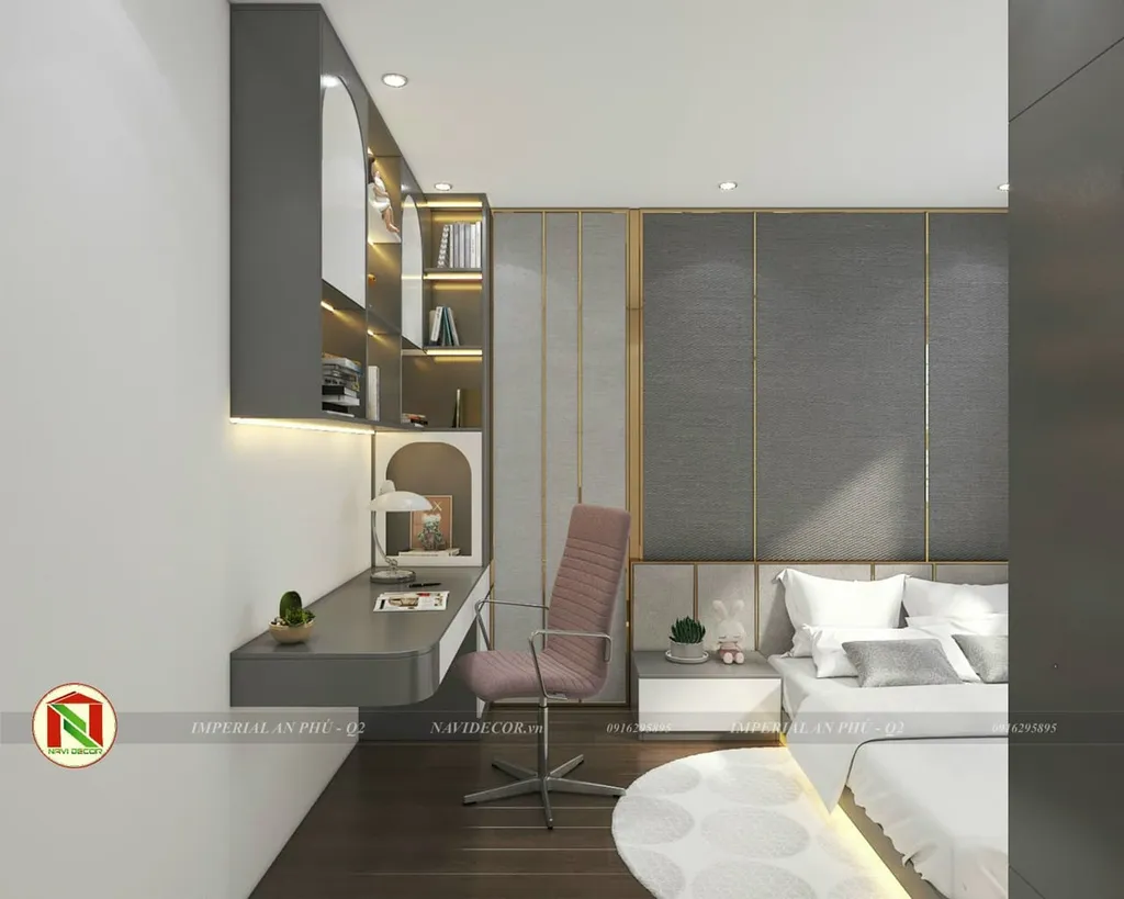 Concept nội thất phòng ngủ Căn hộ Imperia An Phú phong cách hiện đại Modern