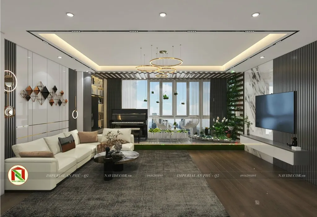 Concept nội thất phòng khách Căn hộ Imperia An Phú phong cách hiện đại Modern