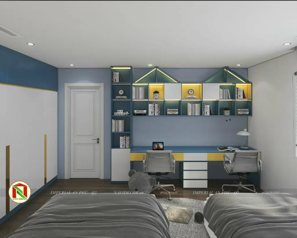 Concept nội thất phòng ngủ cho bé Căn hộ Imperia An Phú phong cách hiện đại Modern
