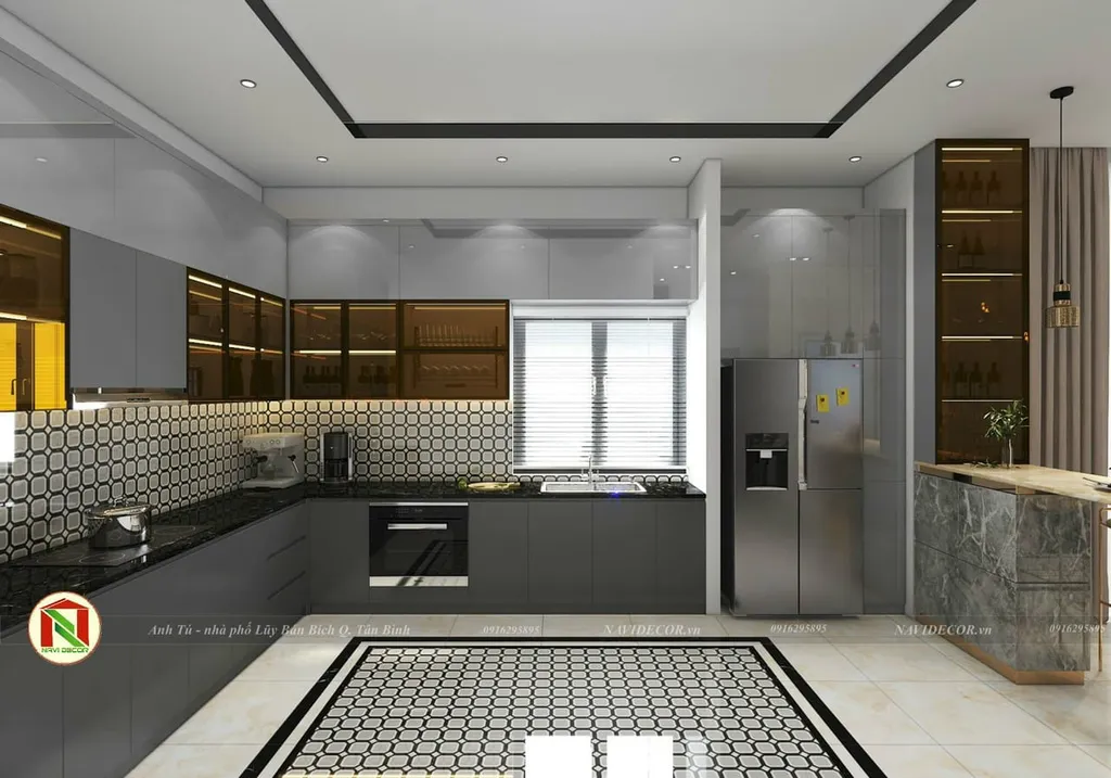 Concept nội thất nhà bếp Nhà phố Quận Tân Bình phong cách hiện đại Modern