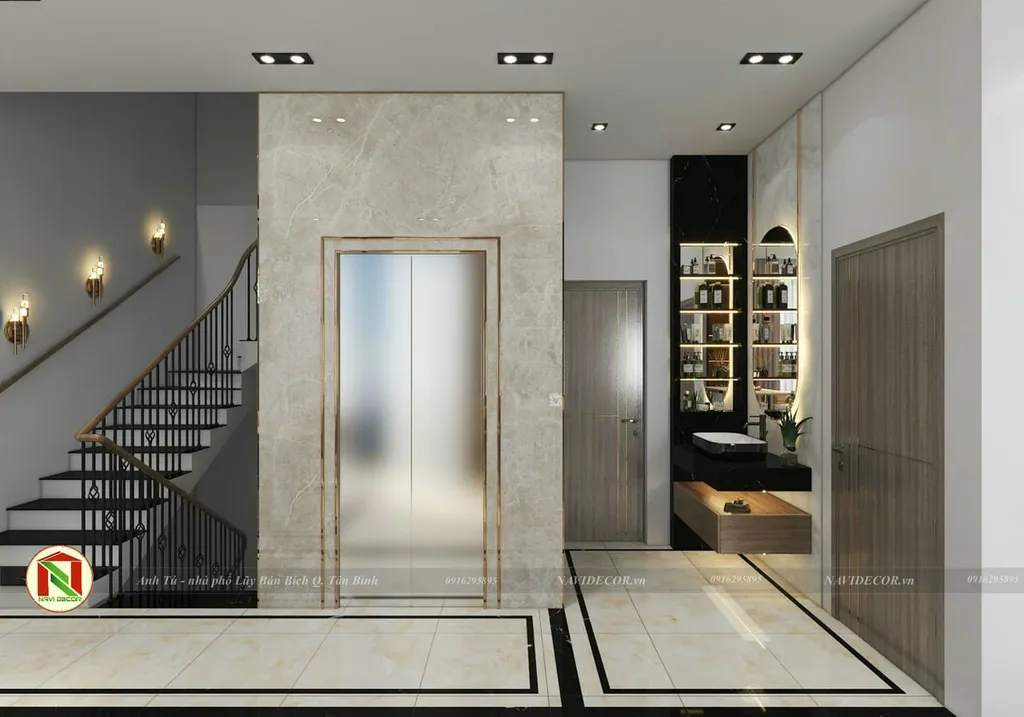 Concept nội thất sảnh, hành lang Nhà phố Quận Tân Bình phong cách hiện đại Modern