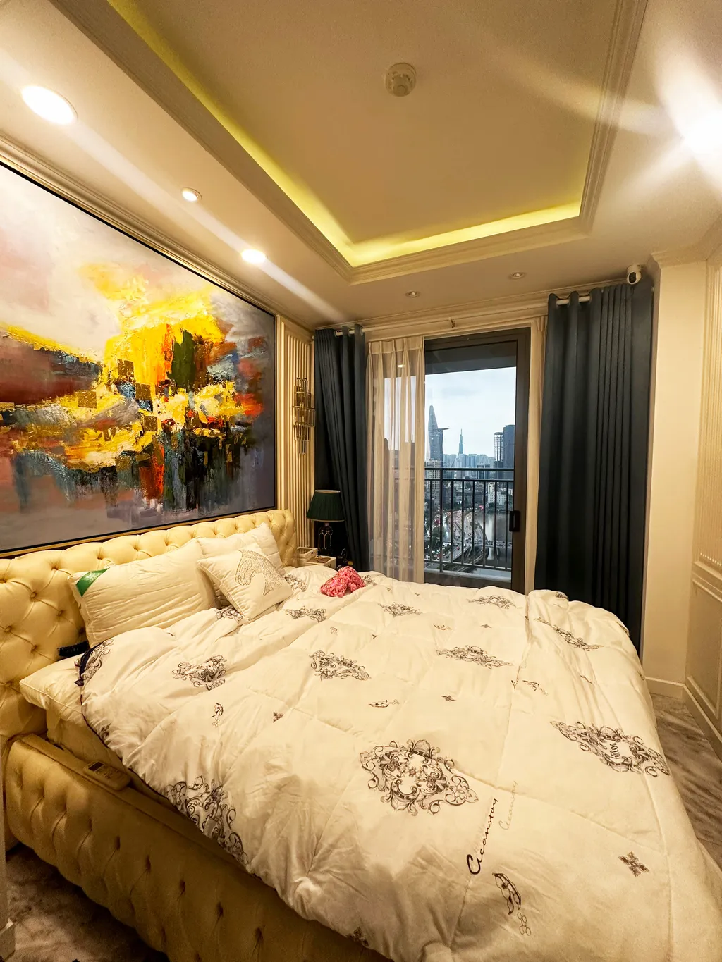 Hoàn thiện nội thất phòng ngủ Căn hộ RiverGate Quận 4 phong cách tân cổ điển Neo Classic