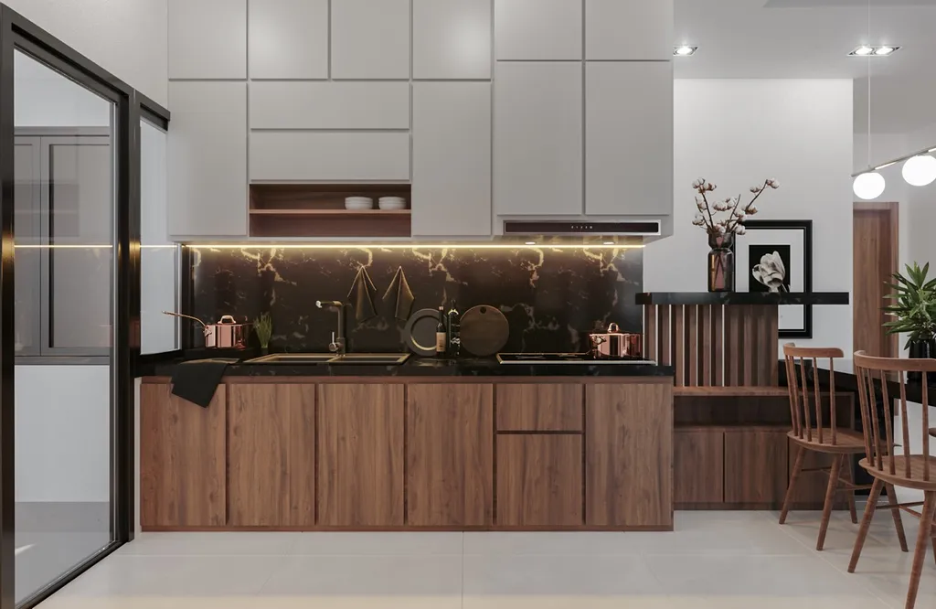 Concept nội thất nhà bếp Căn hộ Opal Thủ Đức phong cách hiện đại Modern