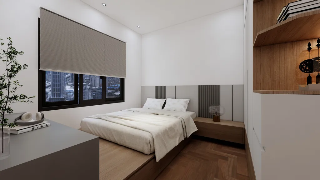 Concept nội thất phòng ngủ Căn hộ chung cư Quân Đội Gò Vấp phong cách hiện đại Modern