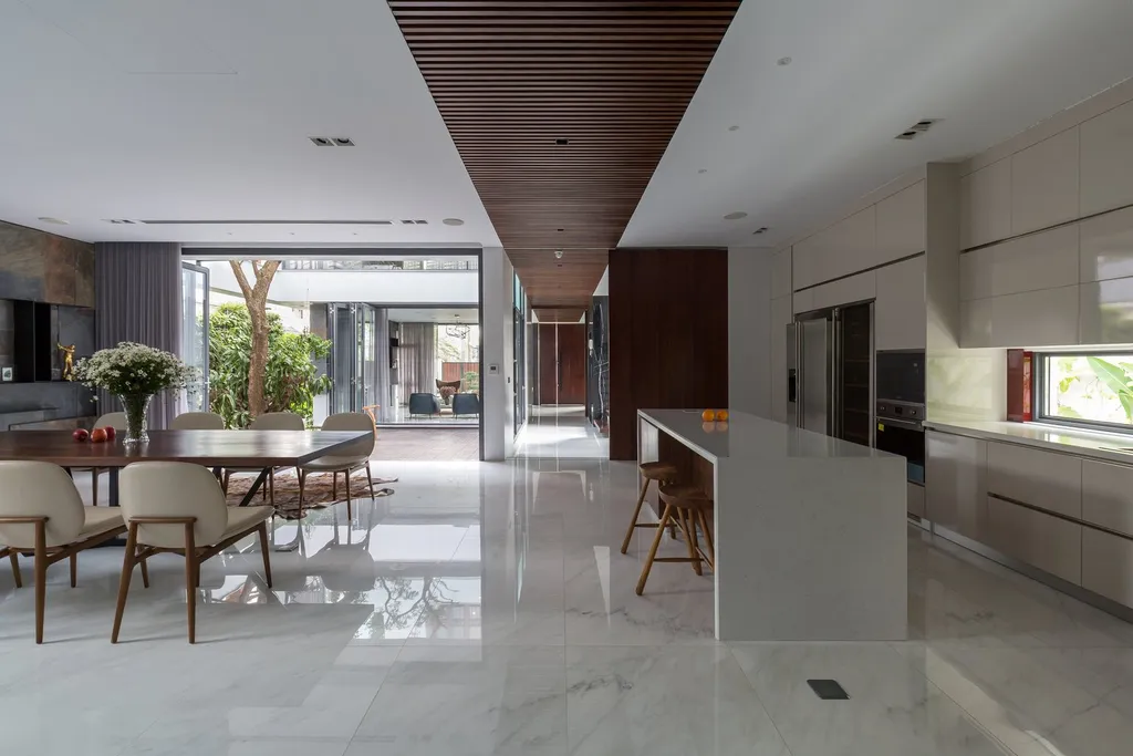 Hoàn thiện nội thất phòng bếp Nhà sân vườn Lái Thiêu Bình Dương mang phong cách Modern Hiện đại
