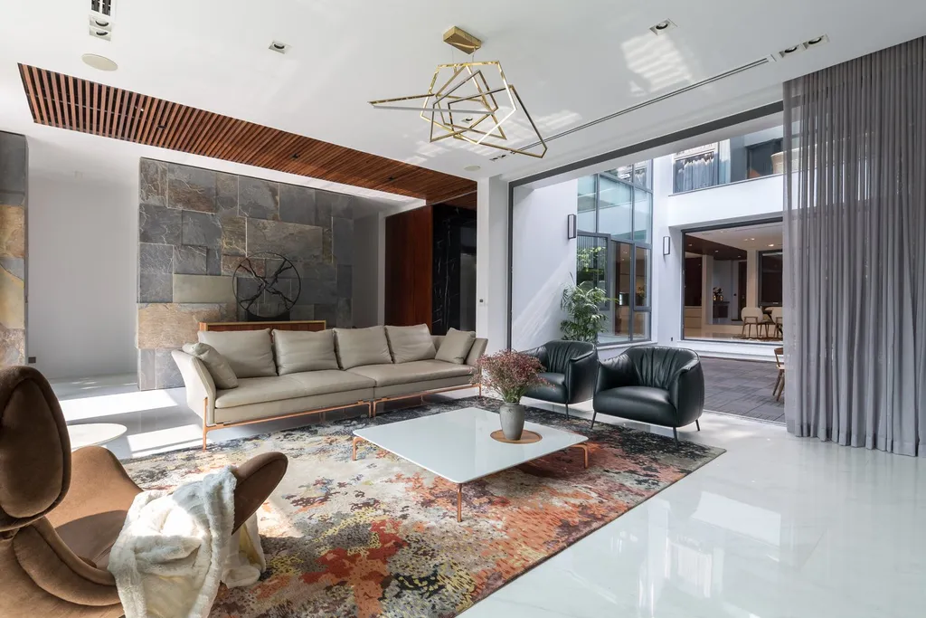Hoàn thiện nội thất phòng khách Nhà sân vườn Lái Thiêu Bình Dương mang phong cách Modern Hiện đại