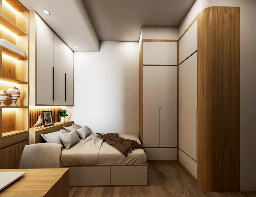 Concept nội thất phòng ngủ Căn hộ phong cách Scandinavian Bắc Âu