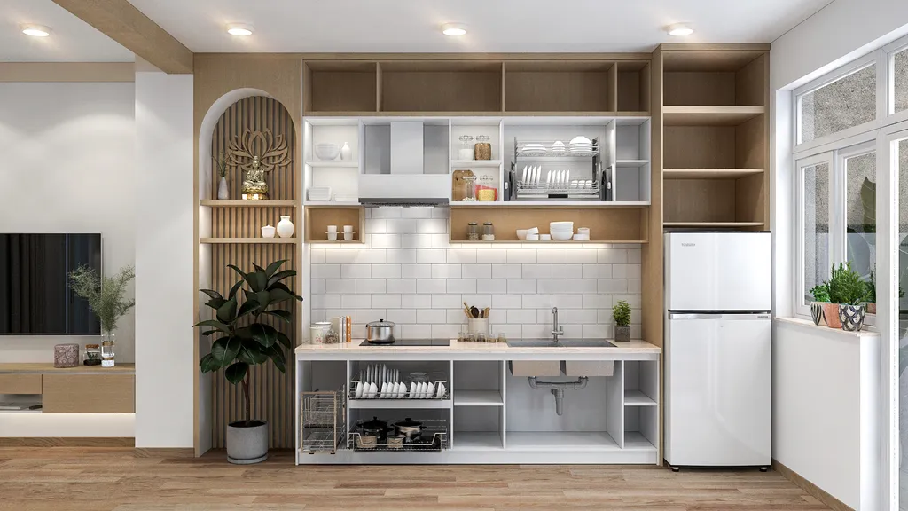 Concept nội thất phòng bếp Nhà tại KDC Hương Lộ 5 Bình Tân mang phong cách Scandinavian Bắc Âu