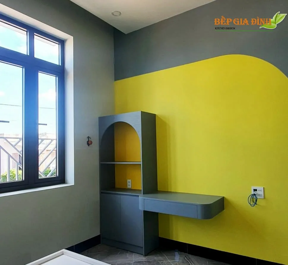 Hoàn thiện nội thất phòng ngủ nhà phố Phan Thiết phong cách Color Block