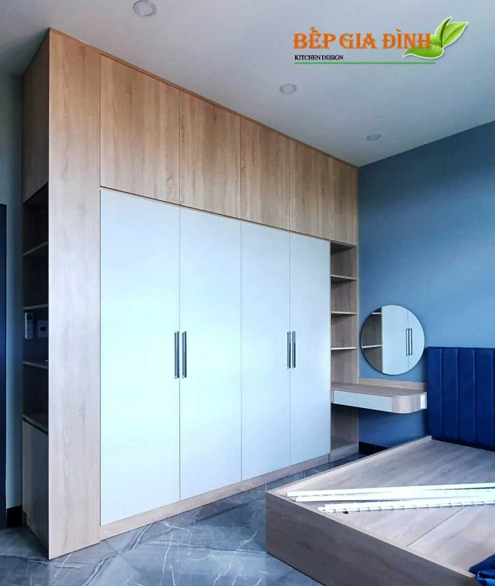 Hoàn thiện nội thất phòng ngủ nhà phố Phan Thiết phong cách Color Block