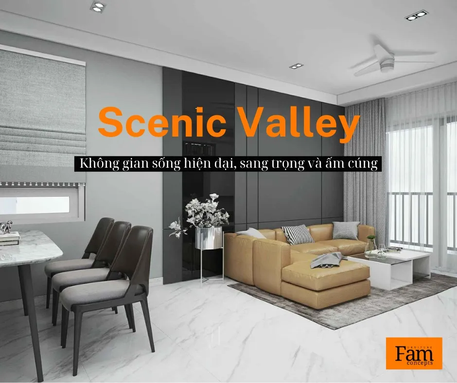 Concept nội thất phòng khách Căn hộ Scenic Valley mang phong cách Modern Hiện đại