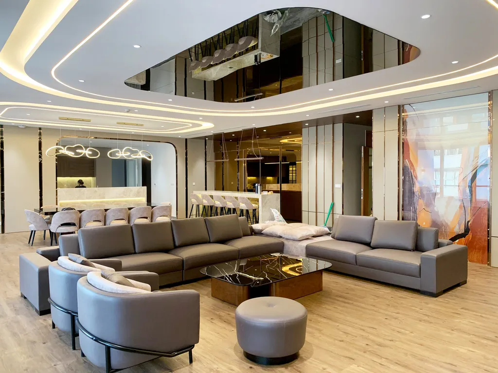 Hoàn thiện nội thất phòng khách Penthouse 3 Tháng 2 mang phong cách Modern Hiện đại