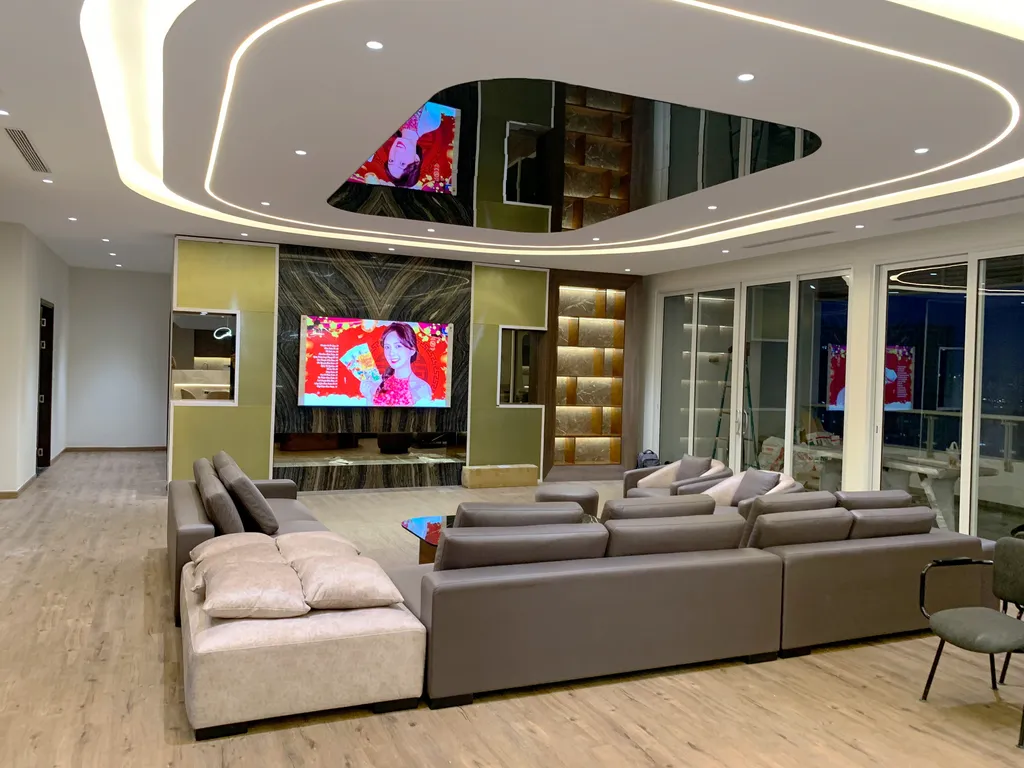 Hoàn thiện nội thất phòng khách Penthouse 3 Tháng 2 mang phong cách Modern Hiện đại
