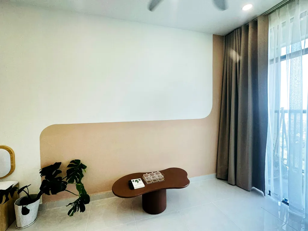 Hoàn thiện nội thất phòng khách Căn hộ Thảo Điền Quận 2 mang phong cách Japandi