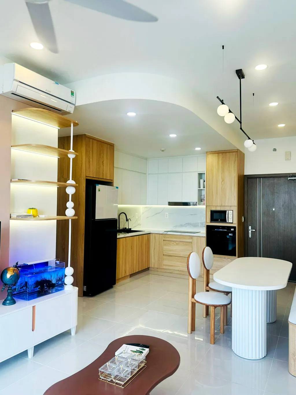 Hoàn thiện nội thất phòng bếp Căn hộ Thảo Điền Quận 2 mang phong cách Japandi