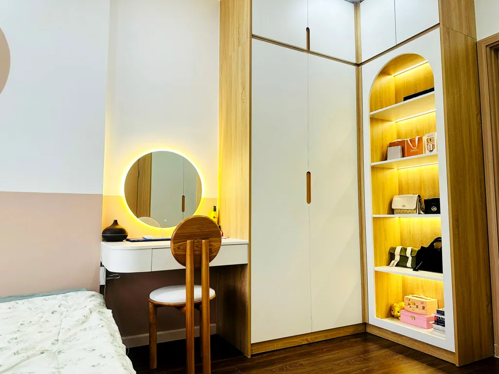Hoàn thiện nội thất phòng ngủ Căn hộ Thảo Điền Quận 2 mang phong cách Japandi