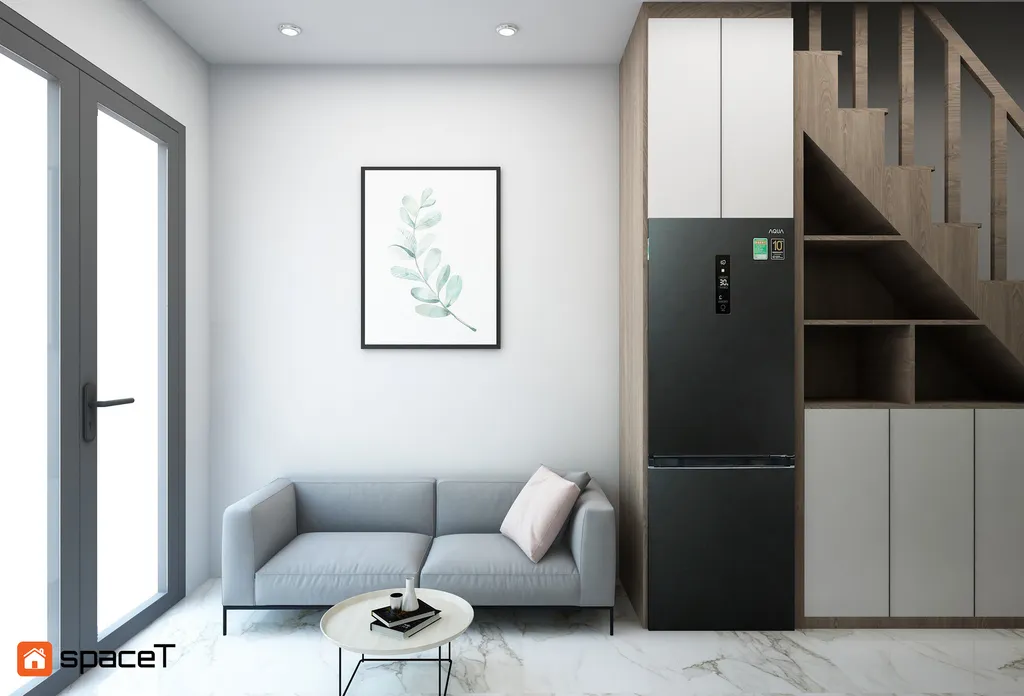 Concept nội thất 3D phòng khách Nhà phố Phú Nhuận mang phong cách Scandinavian Bắc Âu