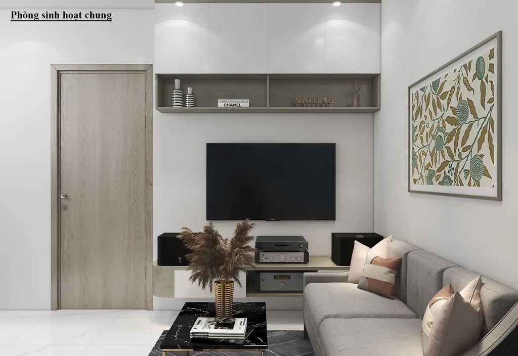 Concept nội thất 3D phòng sinh hoạt chung Nhà phố Vĩnh Viễn Quận 10 mang phong cách Modern hiện đại