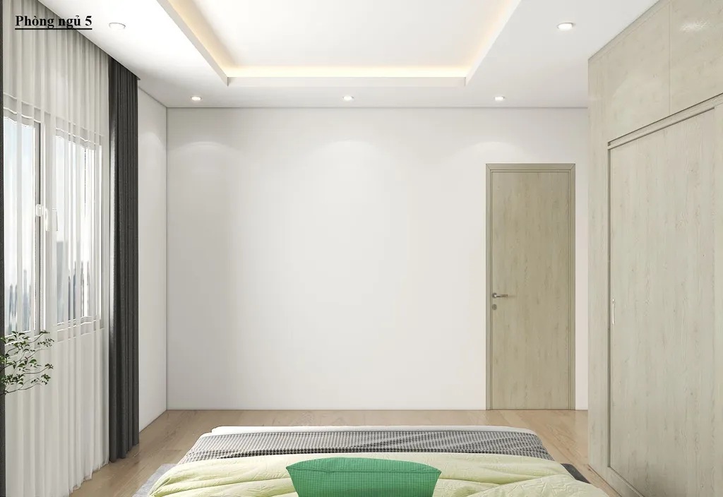 Concept nội thất 3D phòng ngủ Nhà phố Vĩnh Viễn Quận 10 mang phong cách Modern hiện đại