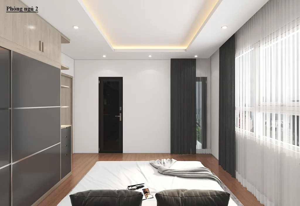 Concept nội thất 3D phòng ngủ Nhà phố Vĩnh Viễn Quận 10 mang phong cách Modern hiện đại