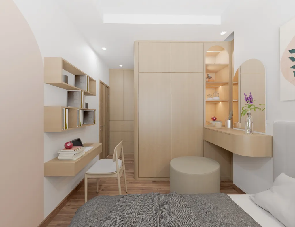 Concept nội thất 3D phòng ngủ Căn hộ Chung cư River Sài Gòn mang phong cách Scandinavian Bắc Âu