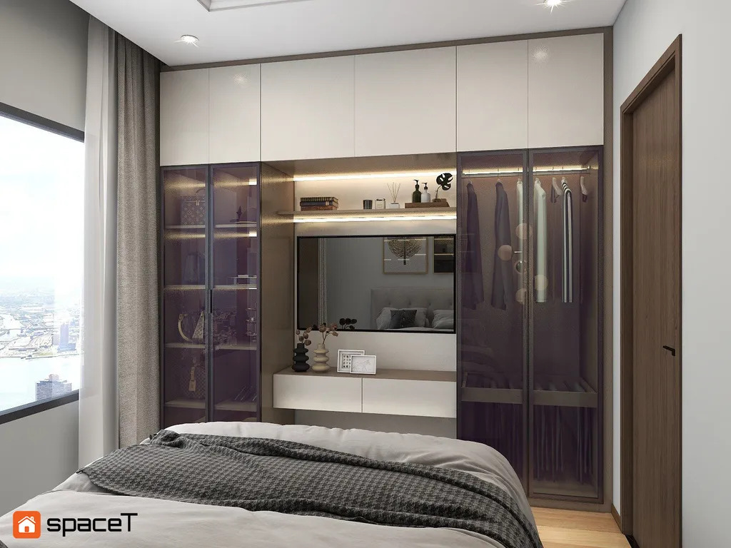 Concept nội thất 3D phòng ngủ Căn hộ Vinhomes Grand Park mang phong cách Modern hiện đại